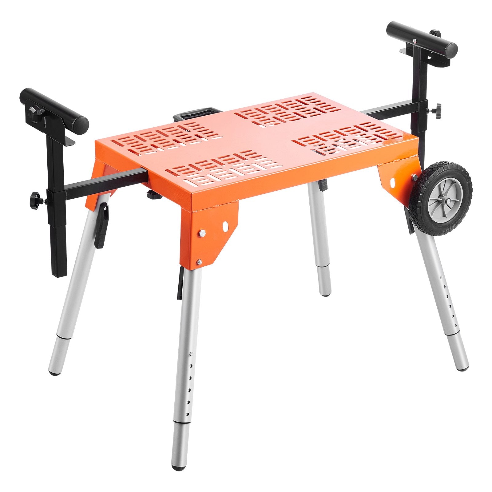 VEVOR Miter Saw Stand with Tabletop and Wheels 330lbs Load Capacity Adjustable