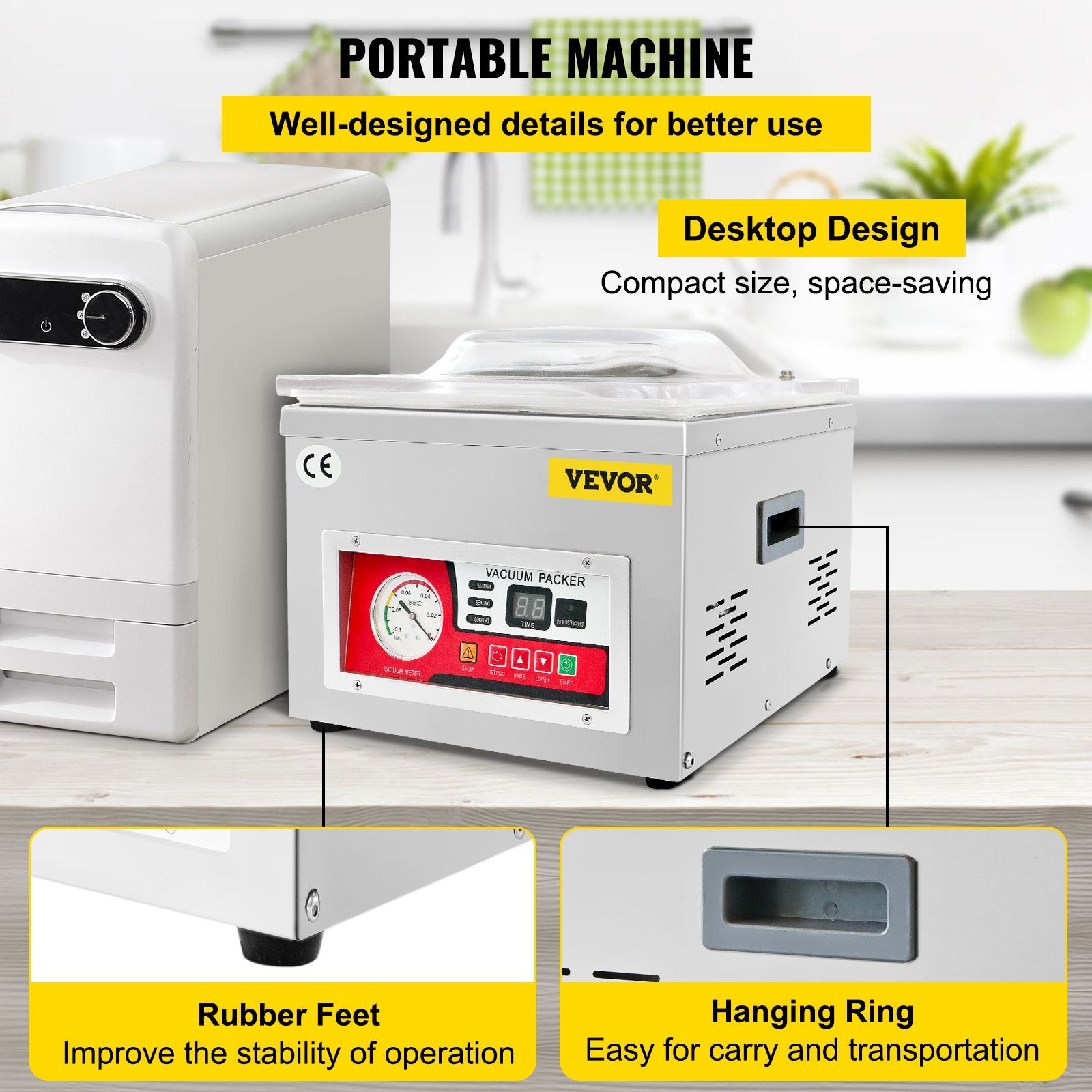 VEVOR Chamber Vacuum Sealer Vacuum Packaging Machine 6.5 cbm/h Pump Rate 220V