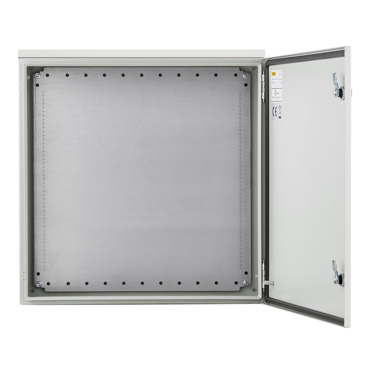 Electrical Enclosure, 24\'\' x 24\'\' x 8\'\', UL Certified NEMA 4 Outdoor Enclosure, IP65 Waterproof & Dustproof Cold-Rolled Carbon Steel Hinged Junction Box for Outdoor Indoor Use, with Rain H