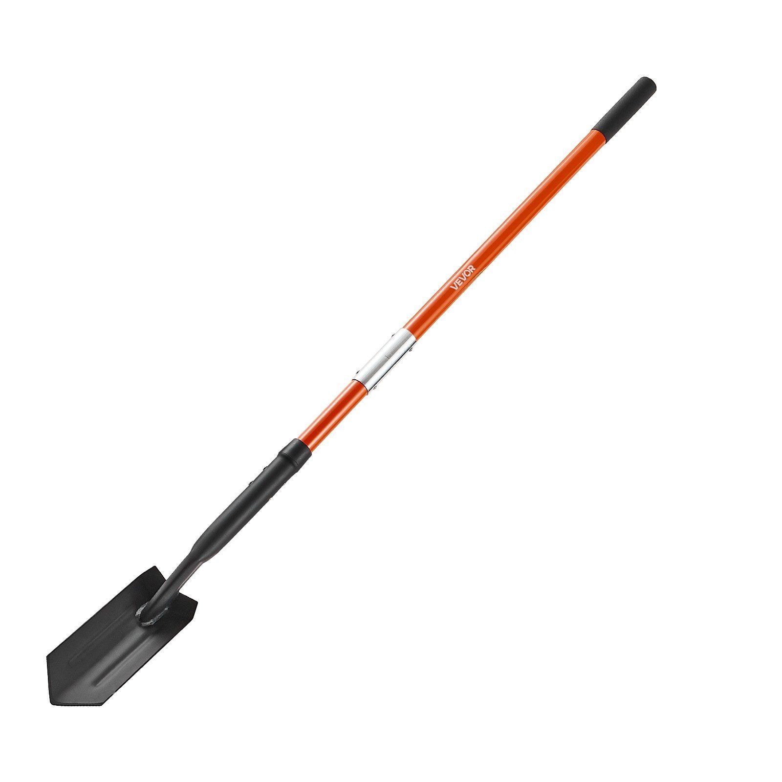 Trench Shovel, 10.4 cm Blade Heavy-Duty Trenching Shovel, Narrow Spade Trench Digger with Fiberglass Handle and Non-Slip Grip, for Gardening, Digging Holes, Trenching, and Planting, 142.5 cm
