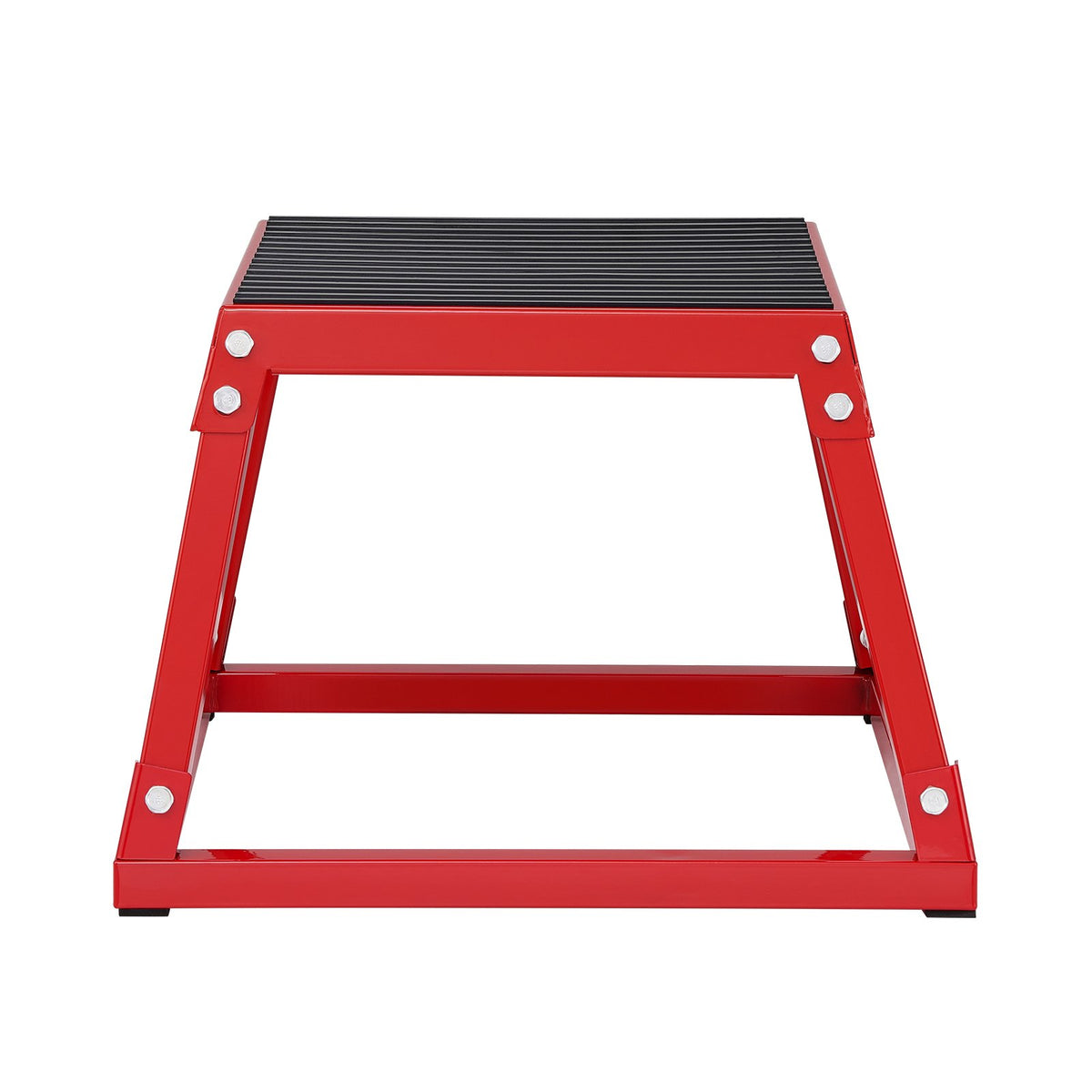 VEVOR Plyometric Jump Box, 12 Inch Plyo Box, Steel Plyometric Platform and Jumping Agility Box, Anti-Slip Fitness Exercise Step Up Box for Home Gym Training, Conditioning Strength Training, Red