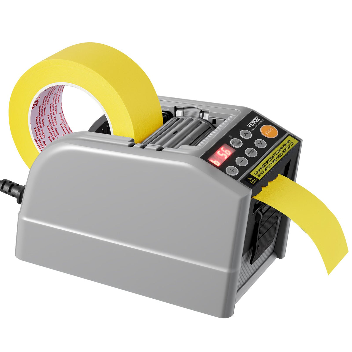 VEVOR Automatic Tape Dispenser, Self-Adhesive Electric Tape Cutter, 25 W Packaging Machine, Tape Cutter, 6-60 mm Tape Width, Electric Tape Cutter Packaging Machine