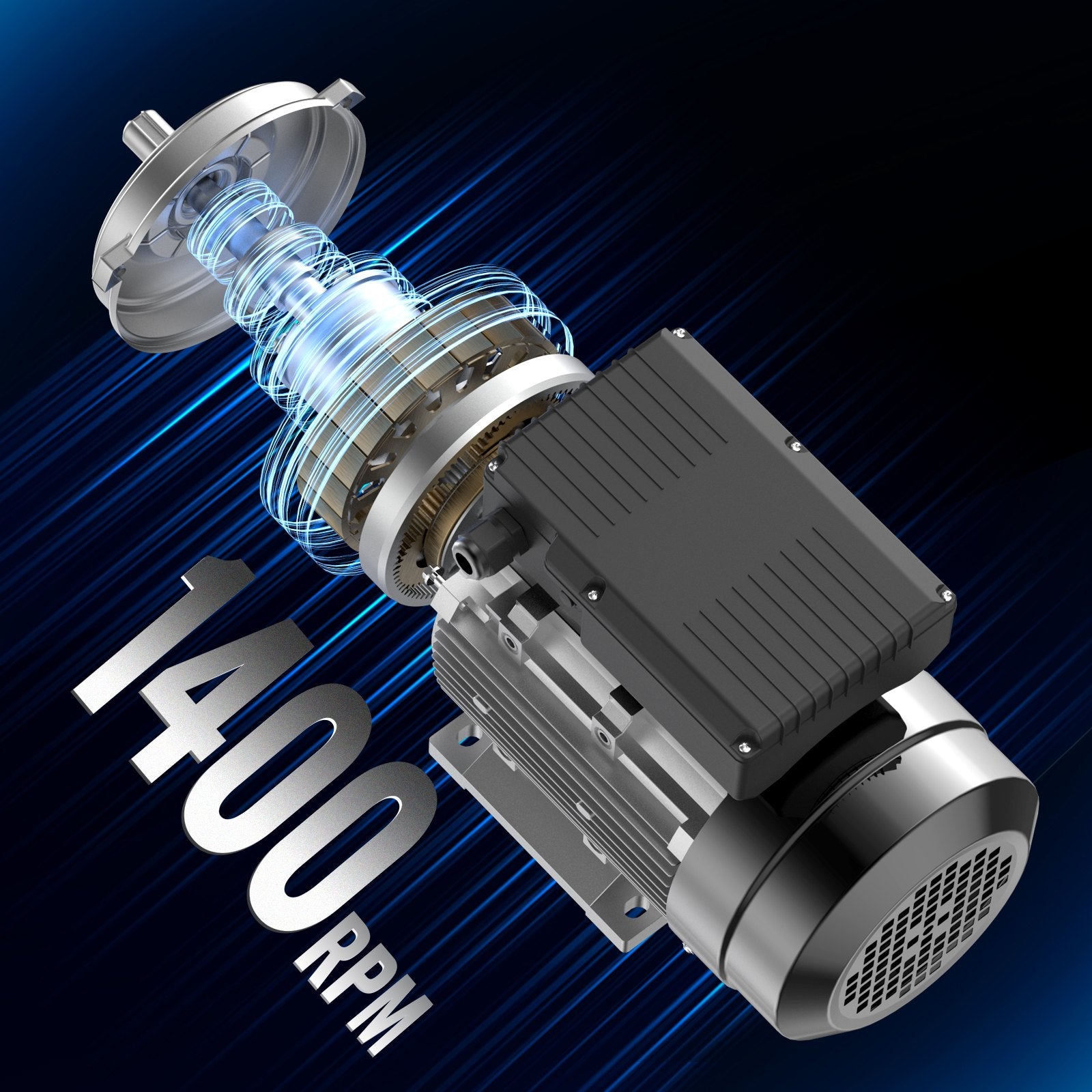 VEVOR 1.5KW Electric Motor 1400 rpm, AC 220~240V 9.85A, 90L, B3 Frame, Air Compressor Motor Single Phase, 24mm Keyed Shaft, CW/CCW Rotation for Agricultural Machinery and General Equipment