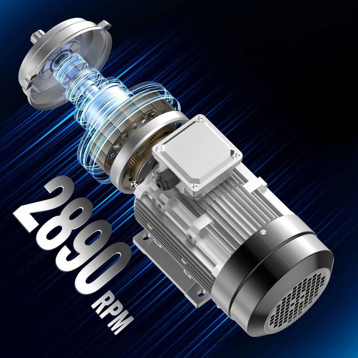 VEVOR 2.2KW Electric Motor 2890 rpm, AC 400V 4.7A, 90L, B3 Frame, Air Compressor Motor 3-Phase, 24mm Keyed Shaft, CW/CCW Rotation for Agricultural Machinery and General Equipment