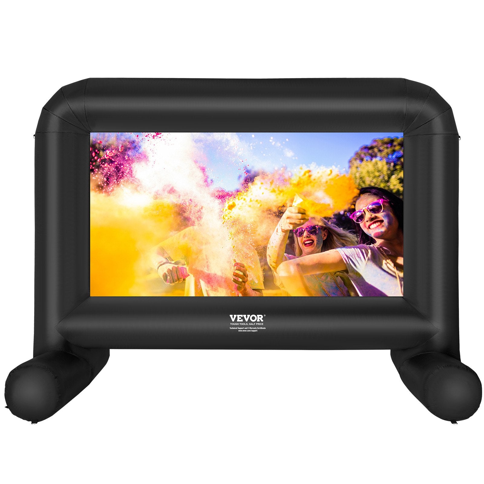 VEVOR Inflatable Movie Screen, 14 FT Inflatable Projector Screen for Outside with Blower and Carrying Bag, Front/Rear Projection, Oxford Fabric Blow Up Screen for Outdoor Parties Backyard Movie Night