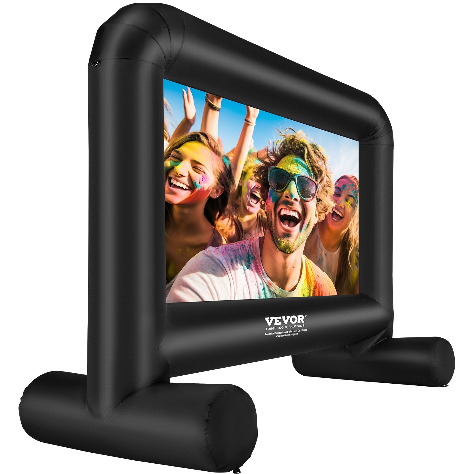 VEVOR Inflatable Movie Screen, 14 FT Inflatable Projector Screen for Outside with Blower and Carrying Bag, Front/Rear Projection, Oxford Fabric Blow Up Screen for Outdoor Parties Backyard Movie Night