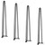 VEVOR Hairpin Table Legs 0.7M, Set of 4 Desk Legs 408.2KG Load Capacity, Hairpin Desk Legs 3 Rods for Desk Chairs Bench Dining End Table, Solid Carbon Steel Heavy Duty Furniture Legs Black