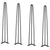 VEVOR Hairpin Table Legs 0.7M, Set of 4 Desk Legs 408.2KG Load Capacity, Hairpin Desk Legs 3 Rods for Desk Chairs Bench Dining End Table, Solid Carbon Steel Heavy Duty Furniture Legs Black