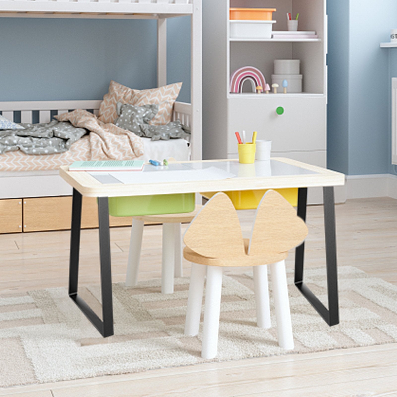 VEVOR 406.4MM Trapezoid Steel Table Legs, Replacement Furniture Legs Set of 2 for DIY Coffee Tables, Modern Desks, Bench, Night Stands, Sofa, Max Load 181.4KG Heavy Duty, Quick Instalation Legs Black