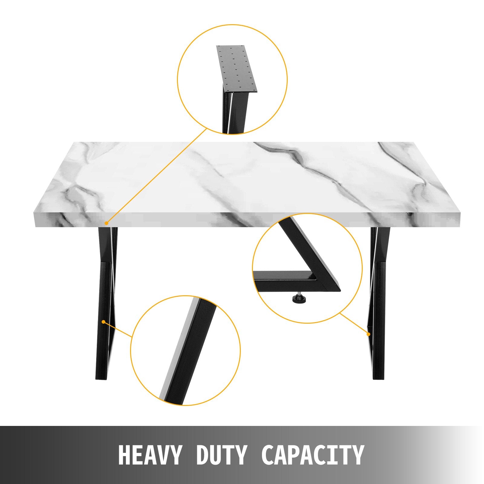 VEVOR Metal Table Legs Set of 2 Dining Table Legs Black Desk Legs, 28 Height 20 Width Heavy Duty Bench Legs Zig Zag Style Coffee Table Legs Base Modern DIY Steel Table Legs