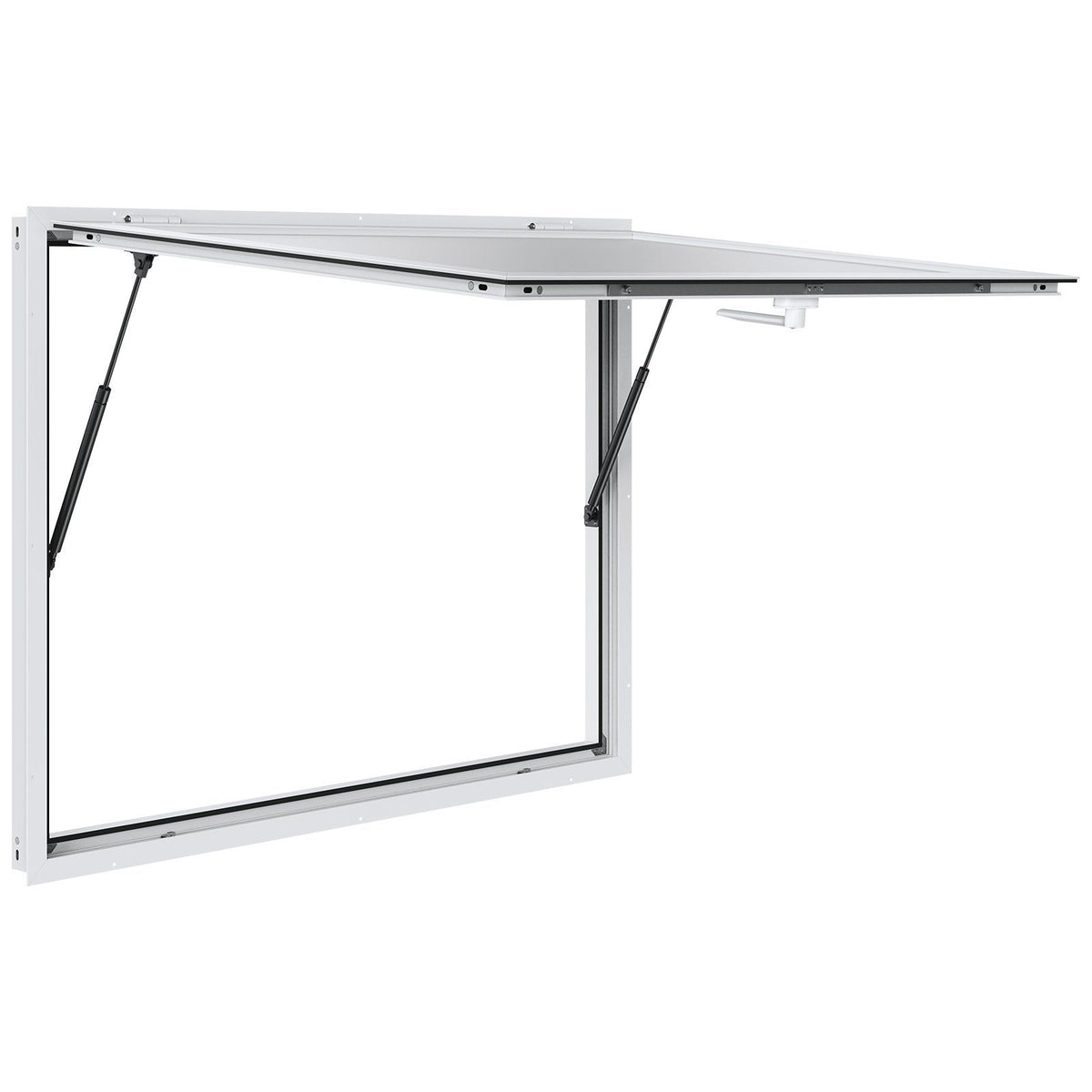 Concession Window for Food Truck, 48"x36" Aluminum Alloy Food Truck Service Window, Up to 85 Degrees Stand Serving Window with Awning Door &amp; Drag Hook,  for Food Trucks Concession Trailers