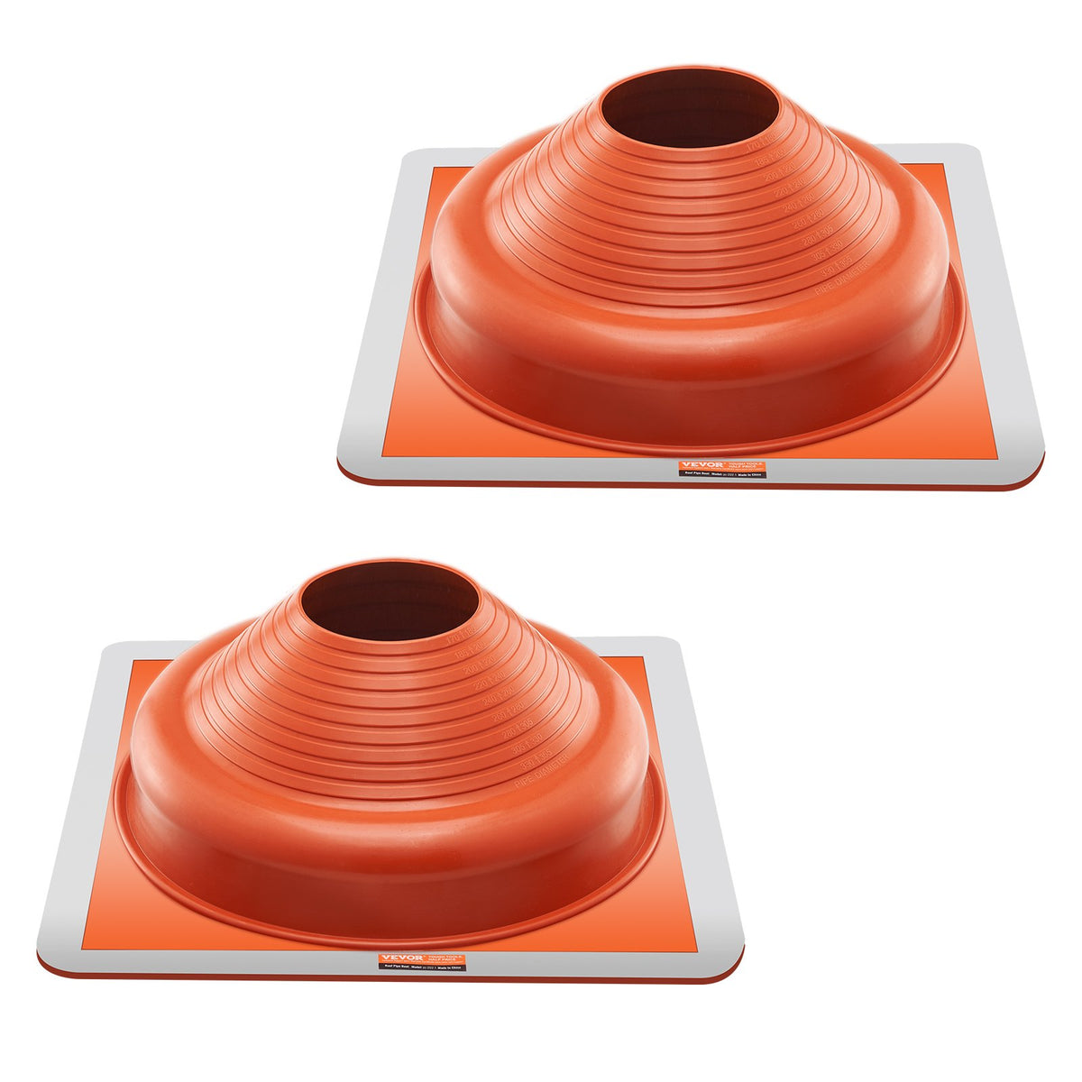 VEVOR 2 Pcs Metal Roof Pipe Flashing Boot Fit 170-355 mm Pipe High Temp Silicone