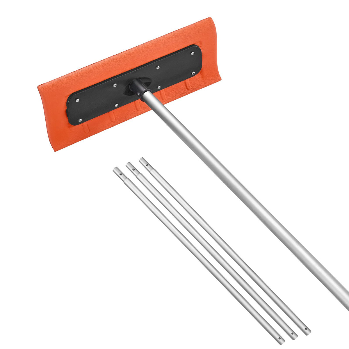 VEVOR Snow Roof Rake, 45cm Foam Blade, 2.25-5.62 m Adjustable Roof Snow Scraper, Extension Tubes &amp; Non-Slip Handle, Lightweight Snows Removal Tool for House Leaves Debris Clearing