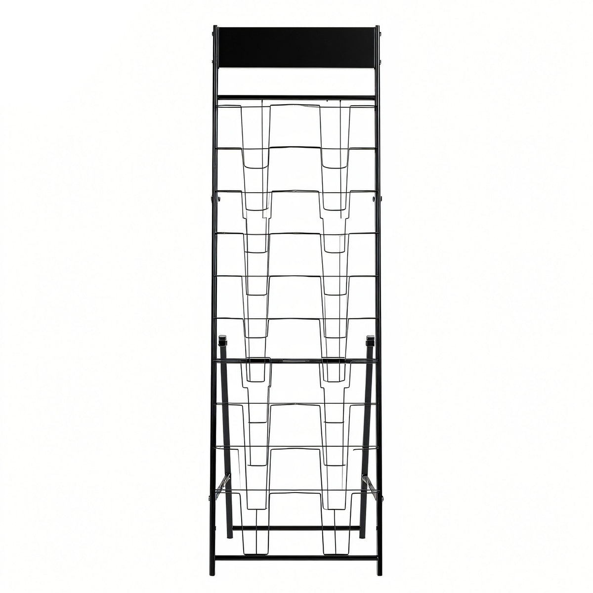 VEVOR Brochure Display Rack, 20 Pockets Magazine Literature Display Stand, Portable Floor Standing Magazine Rack, Metal Newspaper Catalog Holders for Shop, Exhibitions, Office, Trade Show, Black
