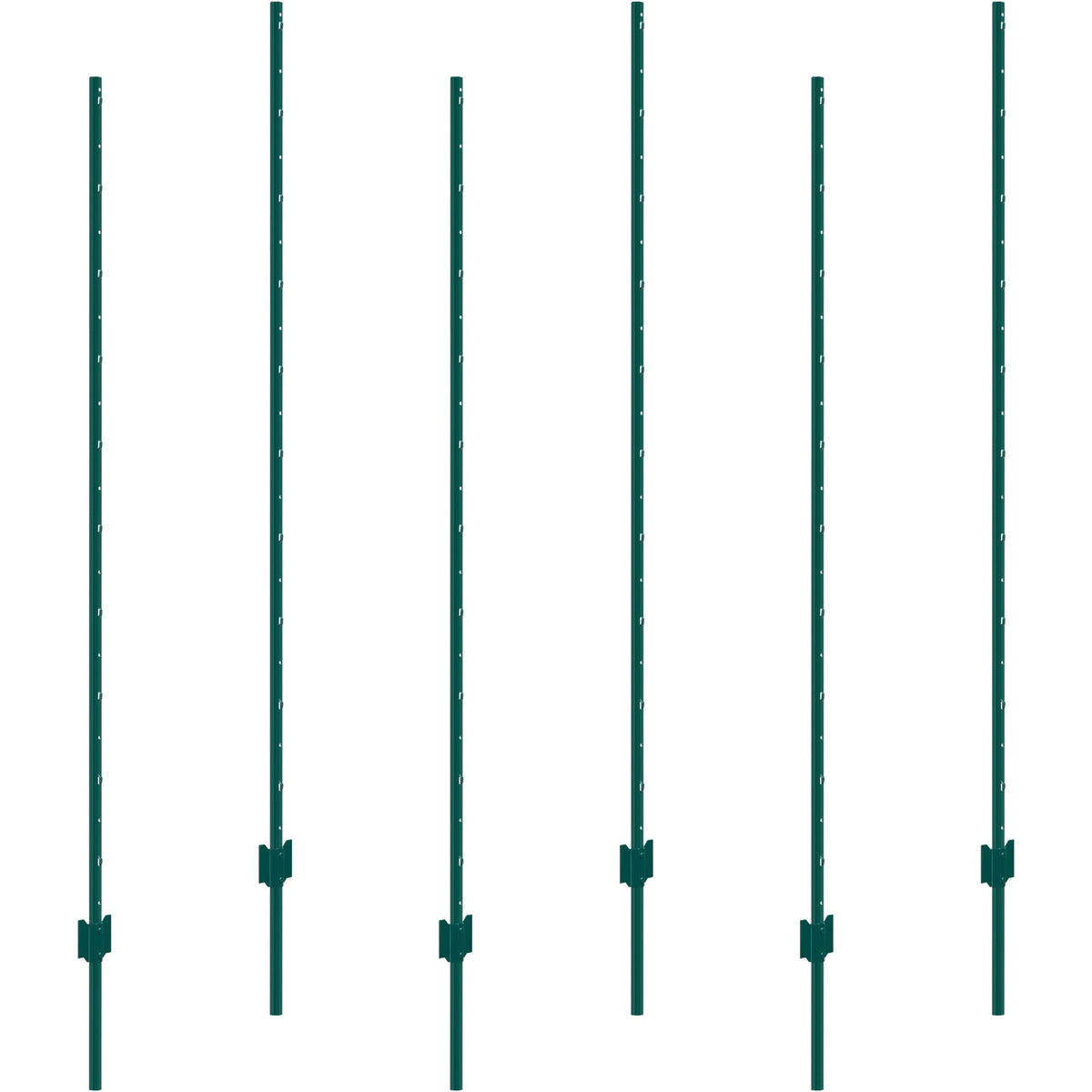 VEVOR 6 Feet Fence Post 6 Pack T-Post Heavy Duty Metal Fence Posts Green