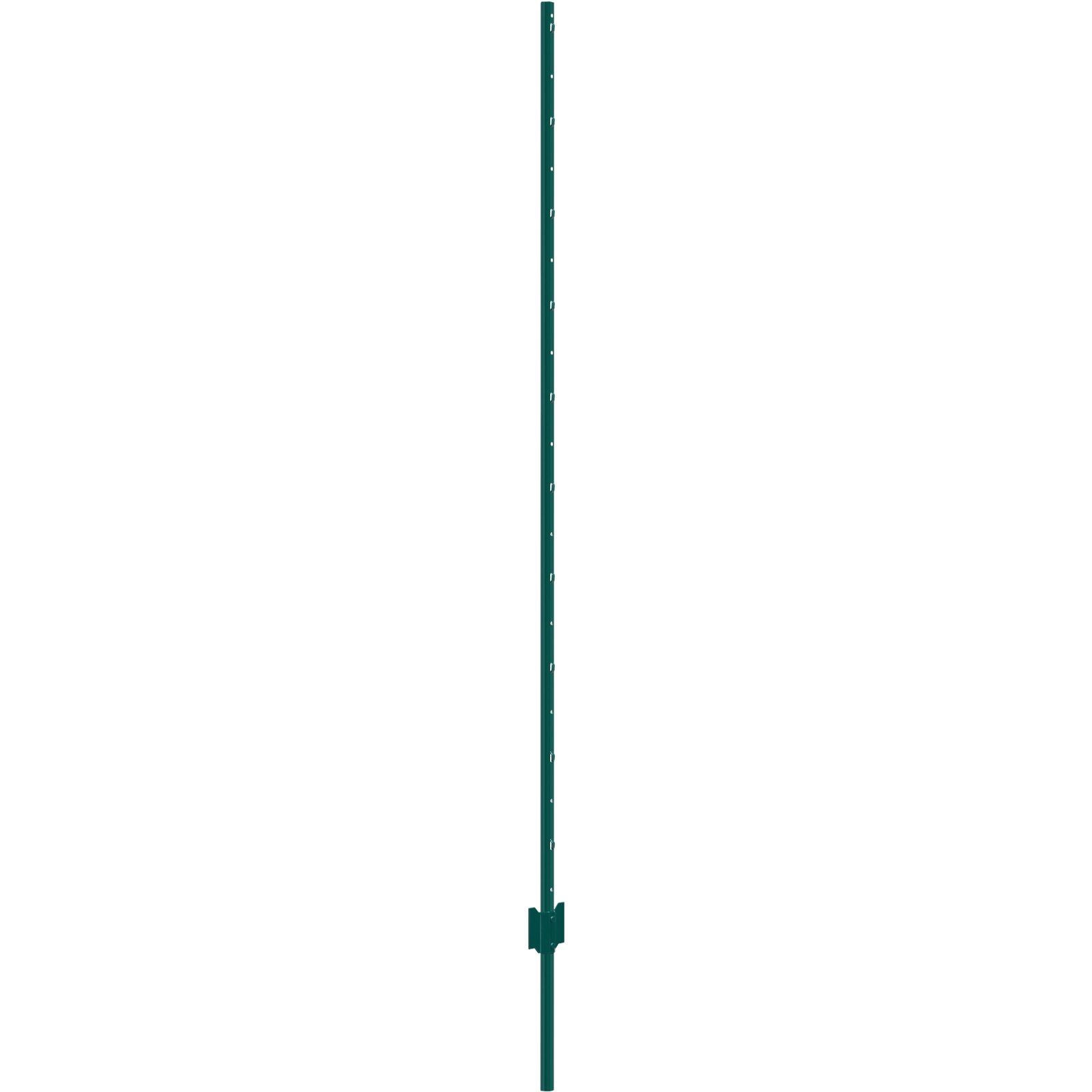 6 Feet Fence Post, 10 Pack U-Channel Heavy Duty Metal Fence Posts, Sturdy Steel Fence Stakes for Garden Yard, Lawn, Farms and Outdoor Wire Fencing, Green