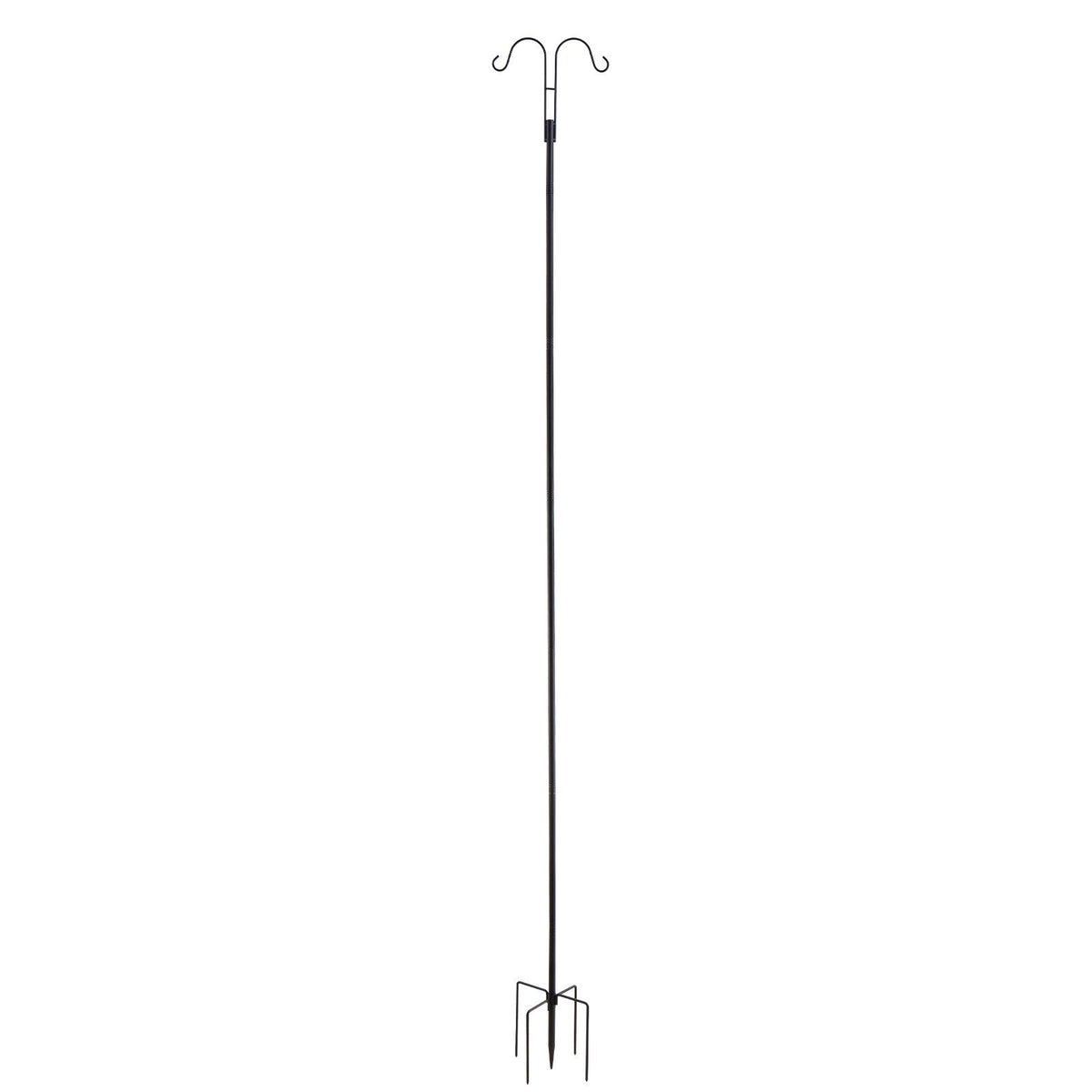 Double Shepherds Hooks for Outdoor, 8 Pack 2730 mm Heavy Duty Bird Feeder Pole, 19 mm Thick Garden Hooks for Hanging Hummingbird Feeder, Plant Baskets, Solar Light Lanterns,Wind Chimes