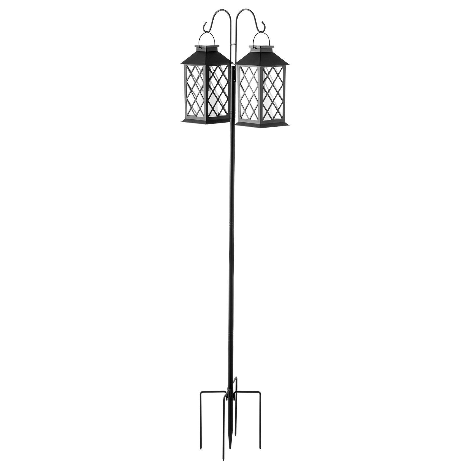 Double Shepherds Hooks for Outdoor, 8 Pack 1560 mm Heavy Duty Bird Feeder Pole, 19 mm Thick Garden Hooks for Hanging Hummingbird Feeder, Plant Baskets, Solar Light Lanterns,Wind Chimes