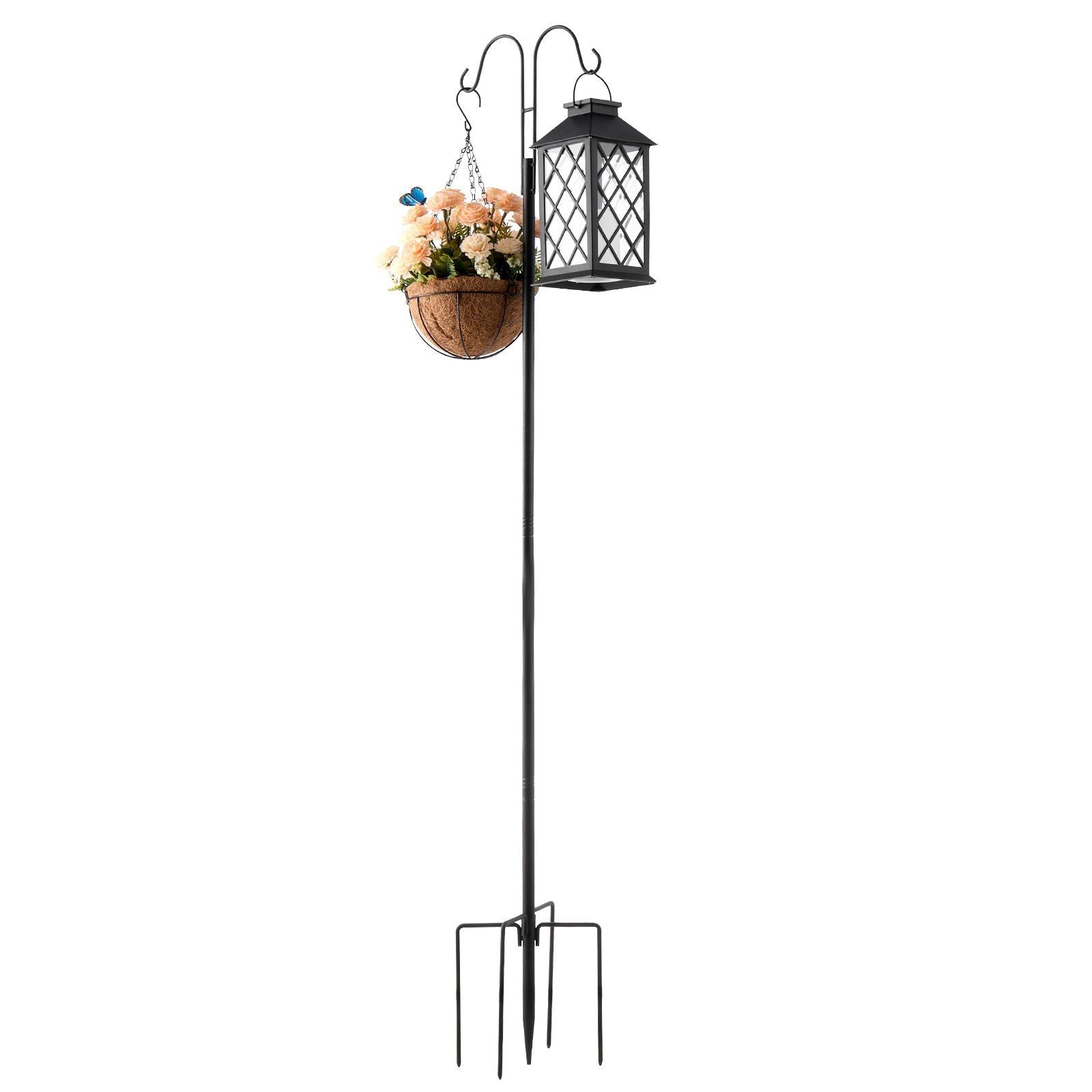 Double Shepherds Hooks for Outdoor, 8 Pack 1560 mm Heavy Duty Bird Feeder Pole, 19 mm Thick Garden Hooks for Hanging Hummingbird Feeder, Plant Baskets, Solar Light Lanterns,Wind Chimes