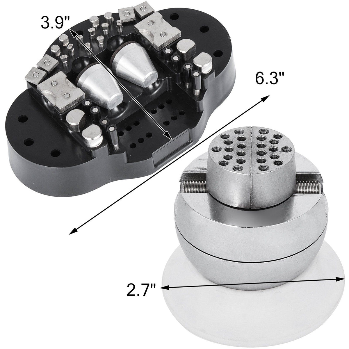 Ball Vise, 3" Engraving Setting Tool, 360° Rotation Engraving Block Vise, 30 PCS Attachment Jewelry Engraving Block Tools Standard Block for Gemstone Inlay and Small-Scale Engraving