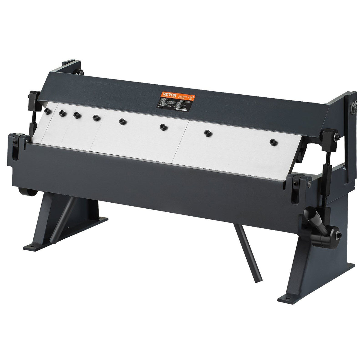 Box and Pan Brake, 610 ± 10 mm, 0-130 Degrees Sheet Metal Bending Brake, Portable Metal Bender with 20 Gauge Low Carbon Steel 14 Gauge Aluminum Capacity, 5 Adjustable Fingers for Metal Bending