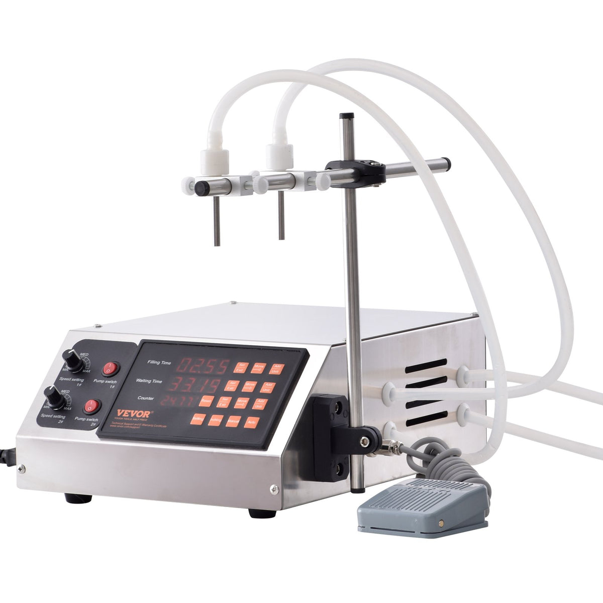 VEVOR Liquid Filling Machine, 10-4000ml Filling Capacity, Automatic Bottle Filler Machine Bottling Machine Digital Control for Milk, Water, Wine, Beverage, Soy Sauce, Vinegar, Alcohol (Double Nozzle)