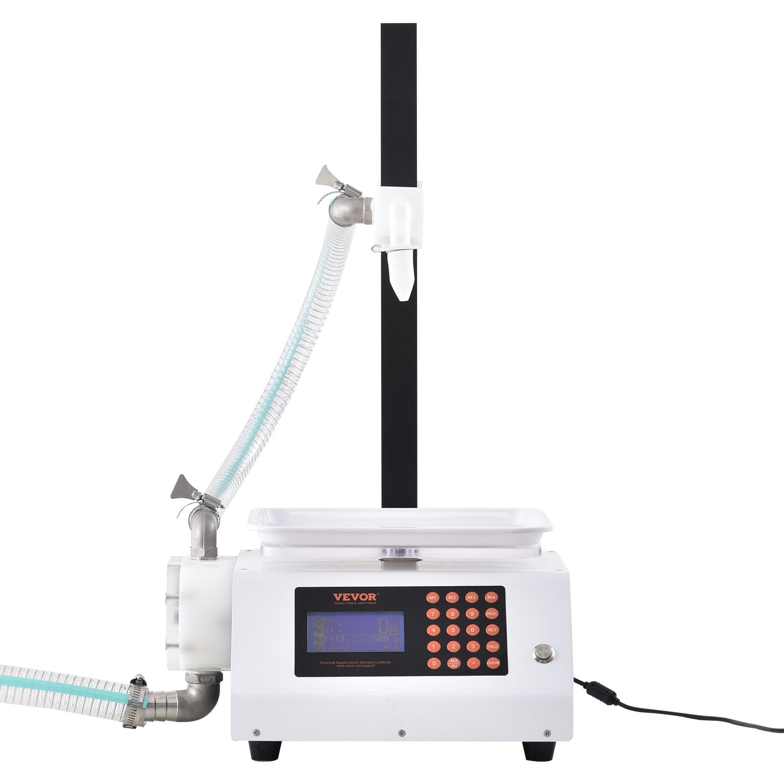 VEVOR Liquid Filling Machine, 50-5000 g Weighing Capacity, Automatic Bottle Filler Machine Bottling Machine Gear Pump Digital Control for Honey, Oil, Wine, Detergent, Viscous Liquids (Single Nozzle)