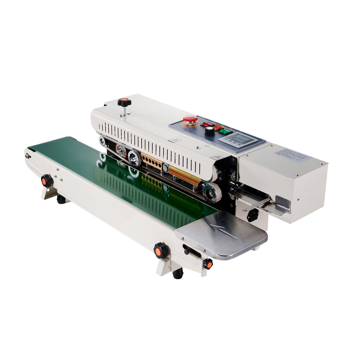 VEVOR Continuous Bag Band Sealing Machine, 6-12 mm Seal Width, Horizontal Band Sealer Machine with Digital Temperature Control, Bag Sealer for 0.02-0.8 mm Plastic Bags Films with Inflation Function