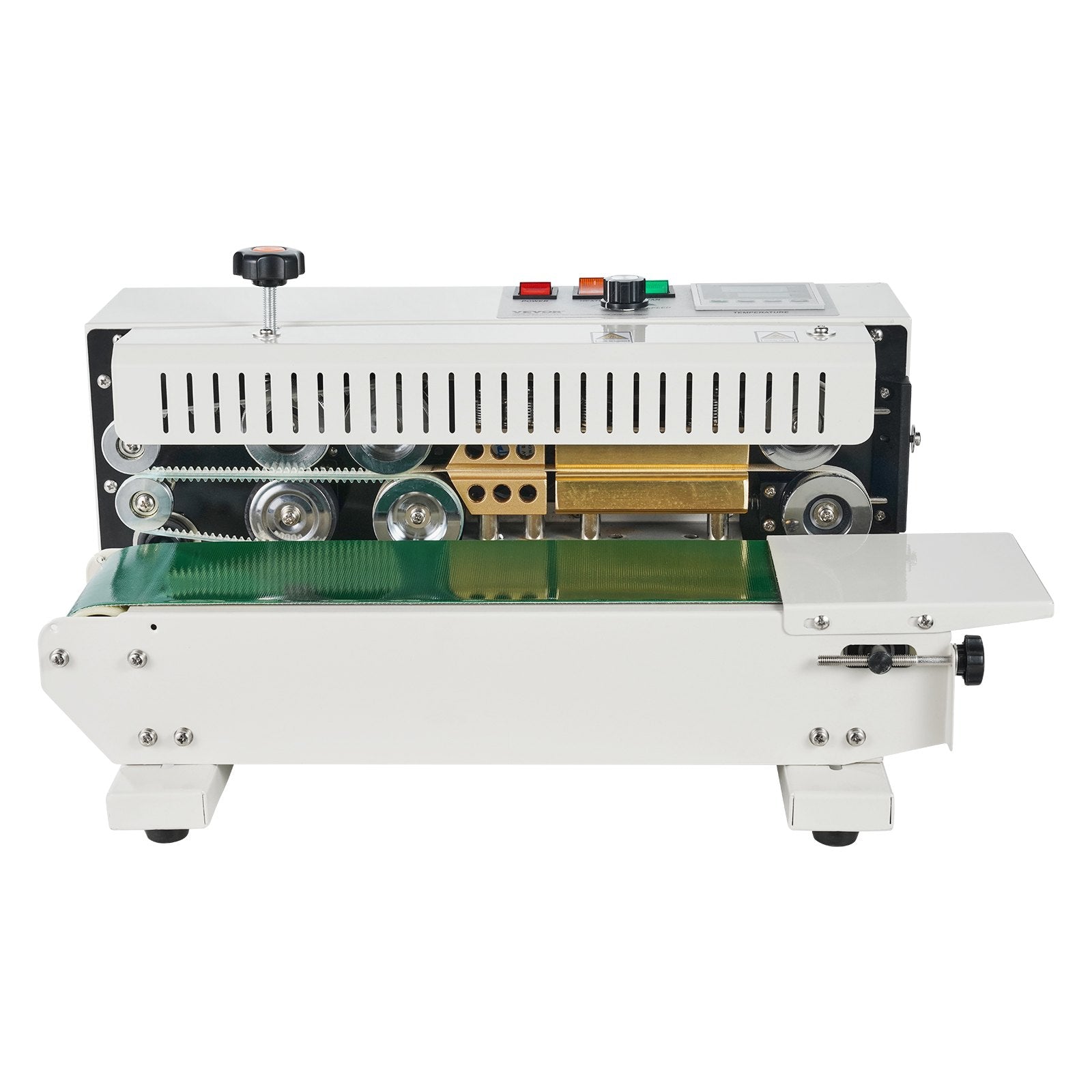 VEVOR Continuous Bag Band Sealing Machine, 6-12 mm Seal Width, Horizontal Band Sealer Machine with Digital Temperature Control, Carbon Steel Bag Sealer for 0.02-0.8 mm Plastic Bags Films Membrane