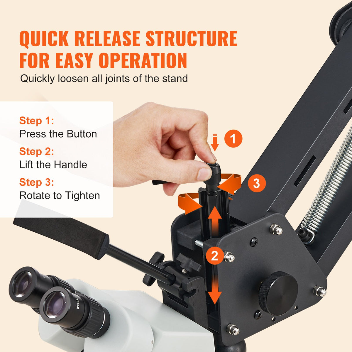VEVOR Multi-Directional Microscope with Spring Bracket, 7X-45X Magnification Jewelry Microscope, Micro Jewelry Inlaid Stand with Integrated USB Ring LED Light and 360° Ball Vise, for Jewelry Inlay