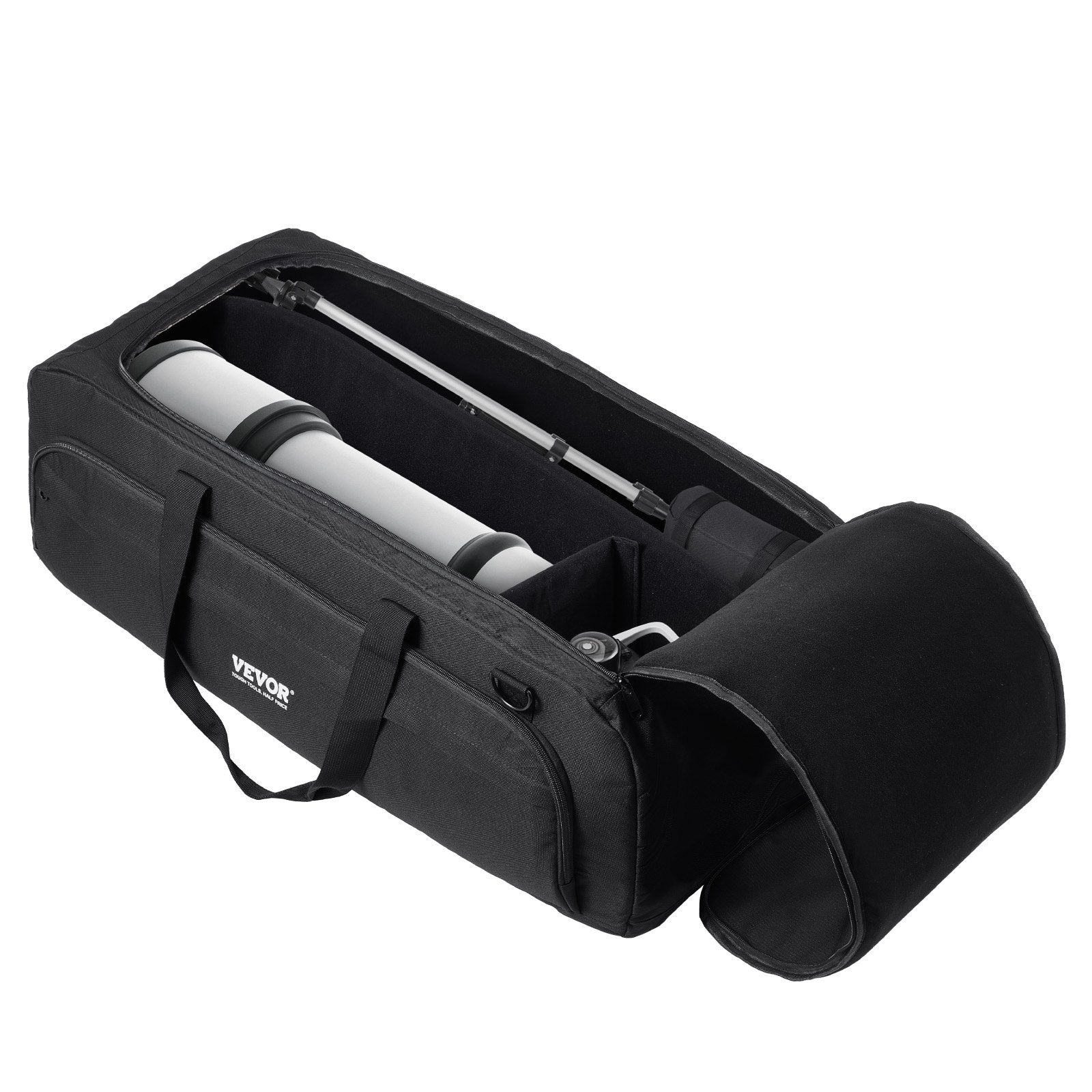 VEVOR Telescope Case, 770 mm, Telescope Storage Bag with Fixed Buckles, Multi-Pocket and Detachable Divider, Shock-Absorbent Telescope Carrying Case for Optical Tube & Tripod, Counterweight Pocket
