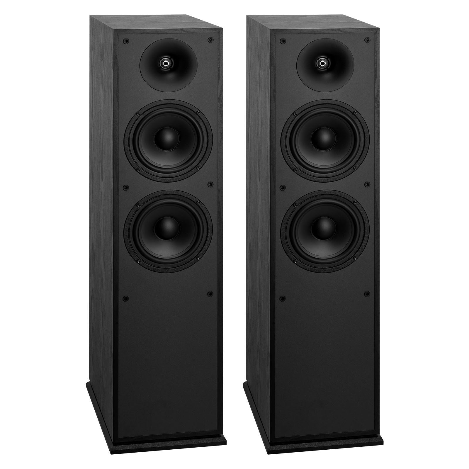 Floorstanding Speakers, 2-Way, Floor-Standing Tower Speakers with 25.4 mm Tweeter, Dual 165.1 mm Woofers, 400W Peak, 65Hz–20kHz Frequency Response, Durable MDF Enclosure, for Home Audio, Pair