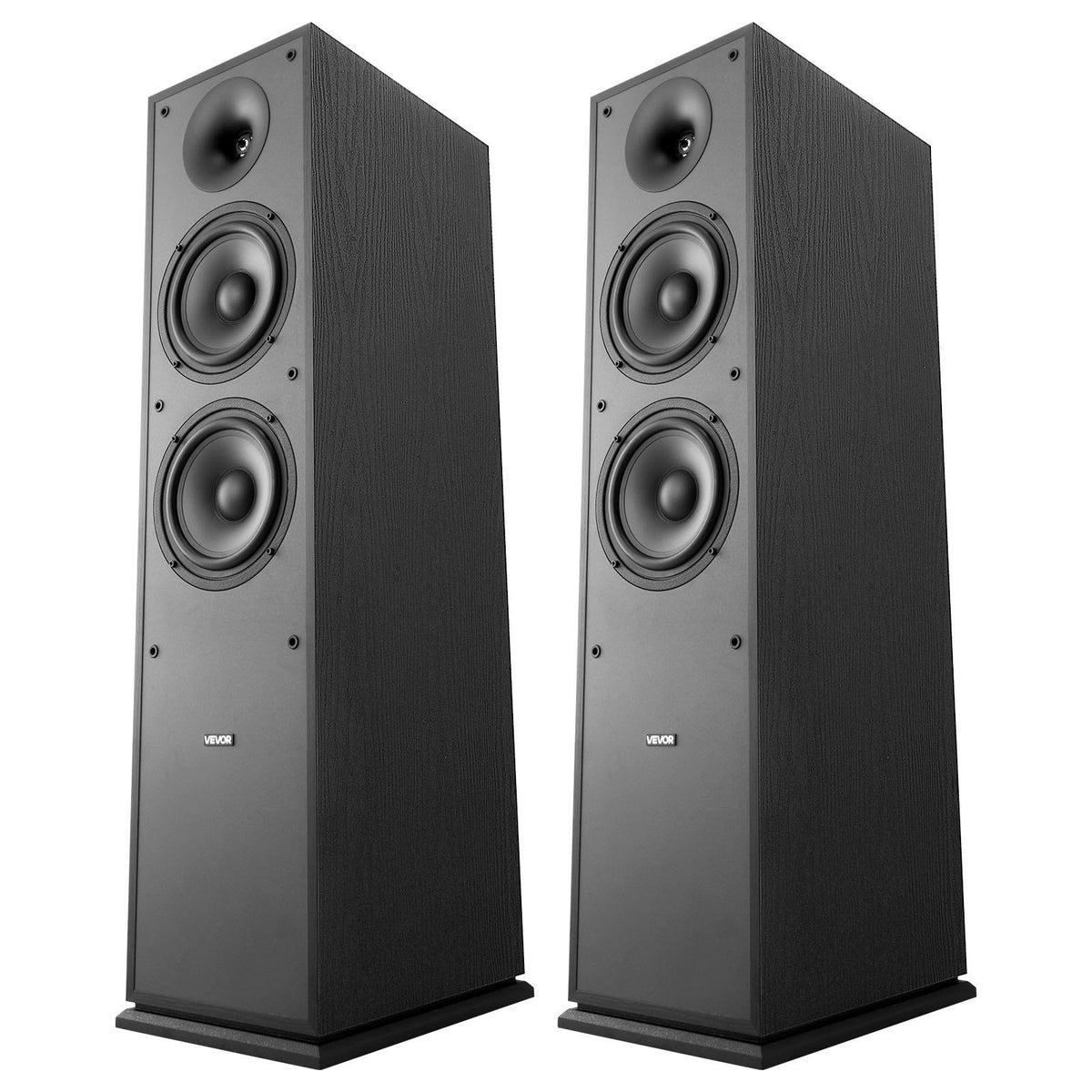 Floorstanding Speakers, 2-Way, Floor-Standing Tower Speakers with 25.4 mm Tweeter, Dual 165.1 mm Woofers, 400W Peak, 65Hz–20kHz Frequency Response, Durable MDF Enclosure, for Home Audio, Pair