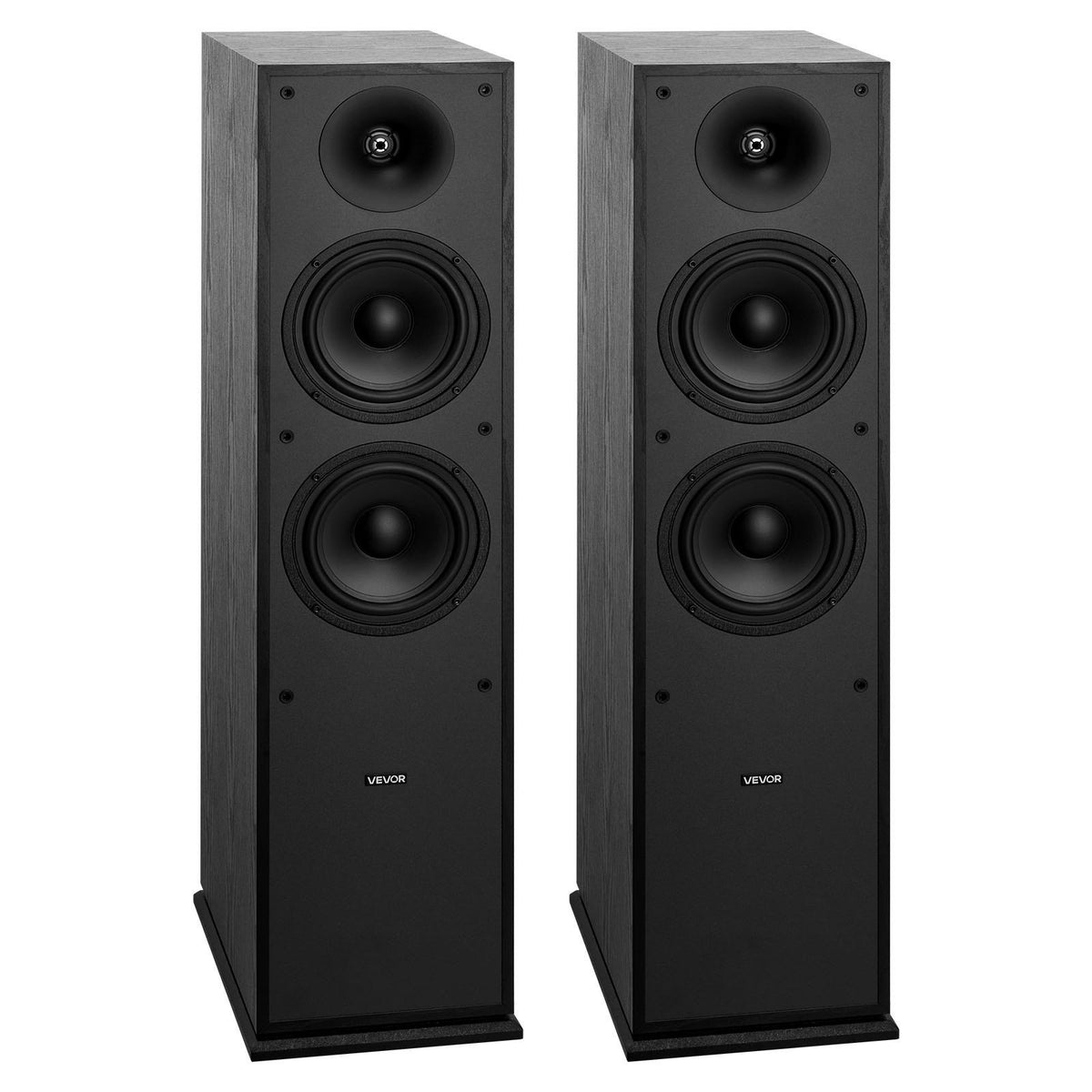 Floorstanding Speakers, 2-Way, Floor-Standing Tower Speakers with 25.4 mm Tweeter, Dual 165.1 mm Woofers, 400W Peak, 65Hz–20kHz Frequency Response, Durable MDF Enclosure, for Home Audio, Pair