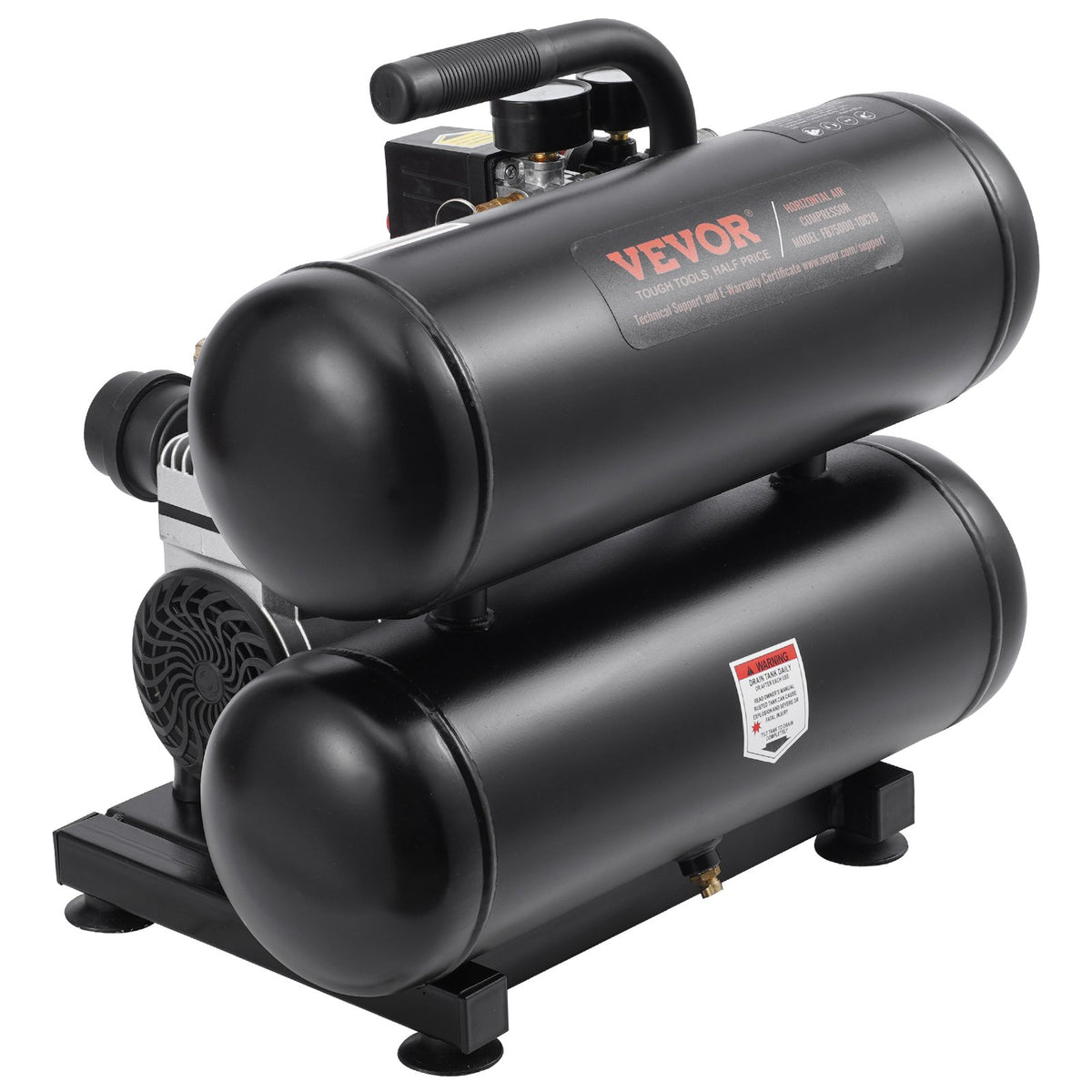 VEVOR Air Compressor Compact Portable Oil Free Compressor 18L 90 PSI