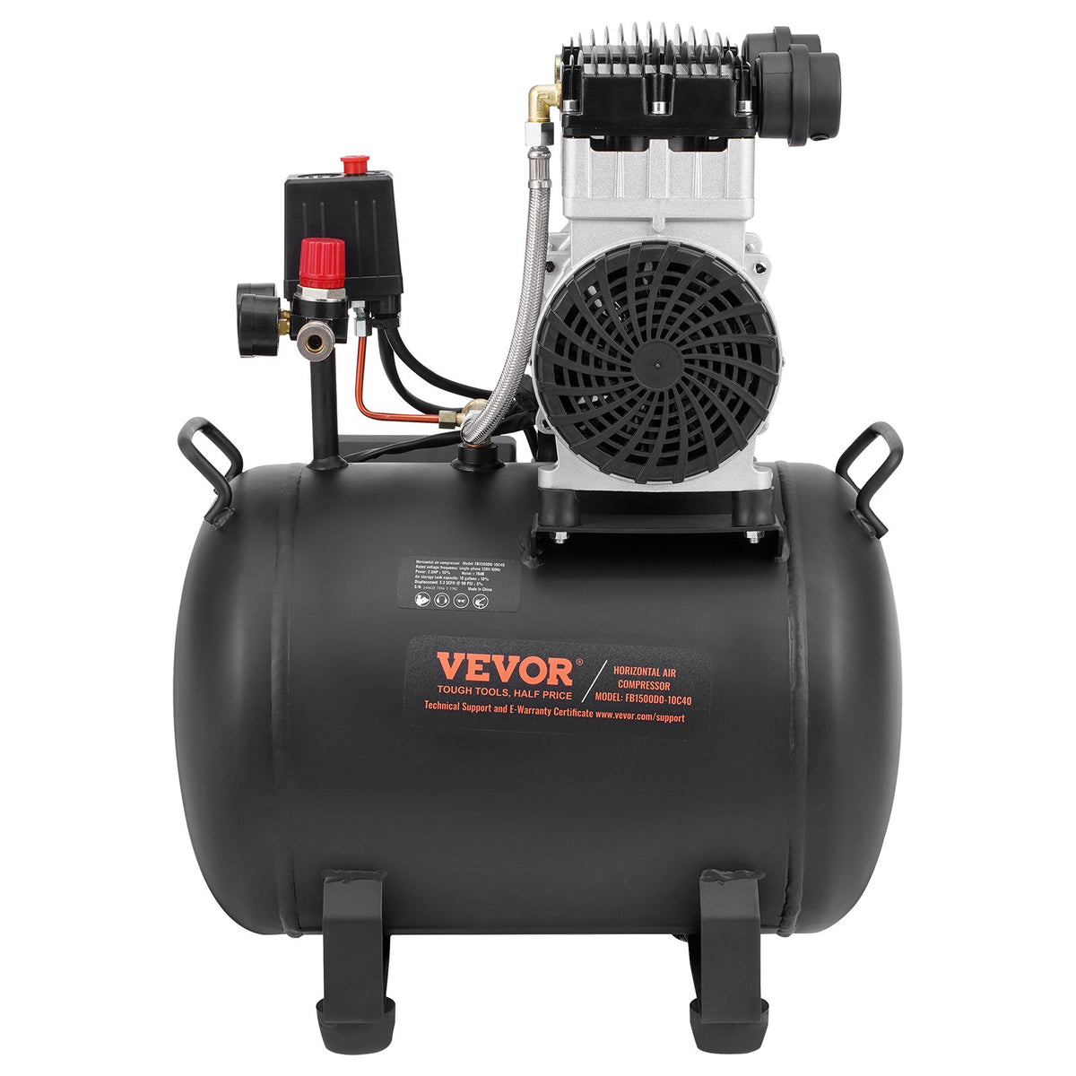 VEVOR Air Compressor Compact Portable Oil Free Compressor 40L 90 PSI