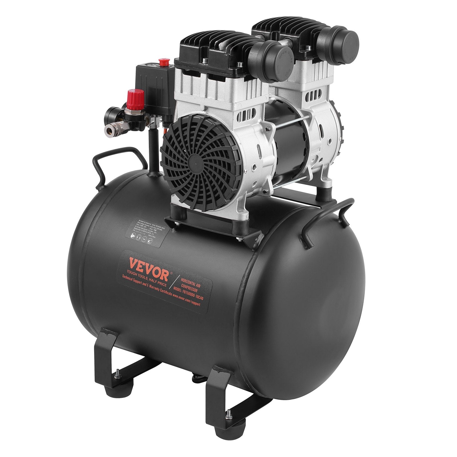 VEVOR Air Compressor Compact Portable Oil Free Compressor 40L 90 PSI