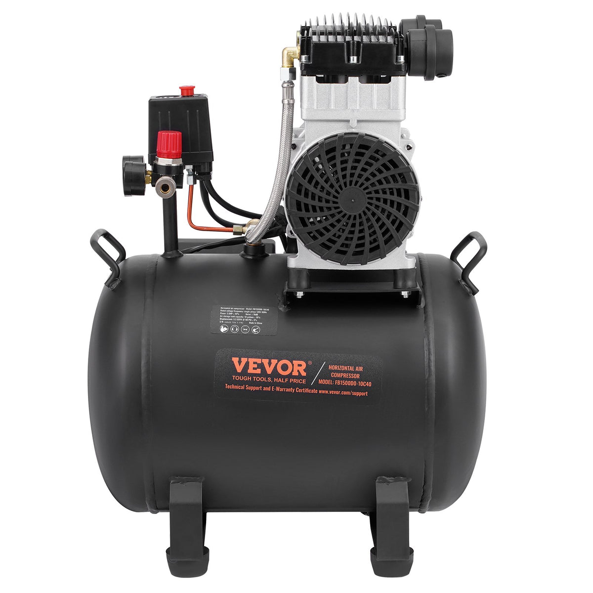 VEVOR Air Compressor Compact Portable Oil Free Compressor 40L 90 PSI