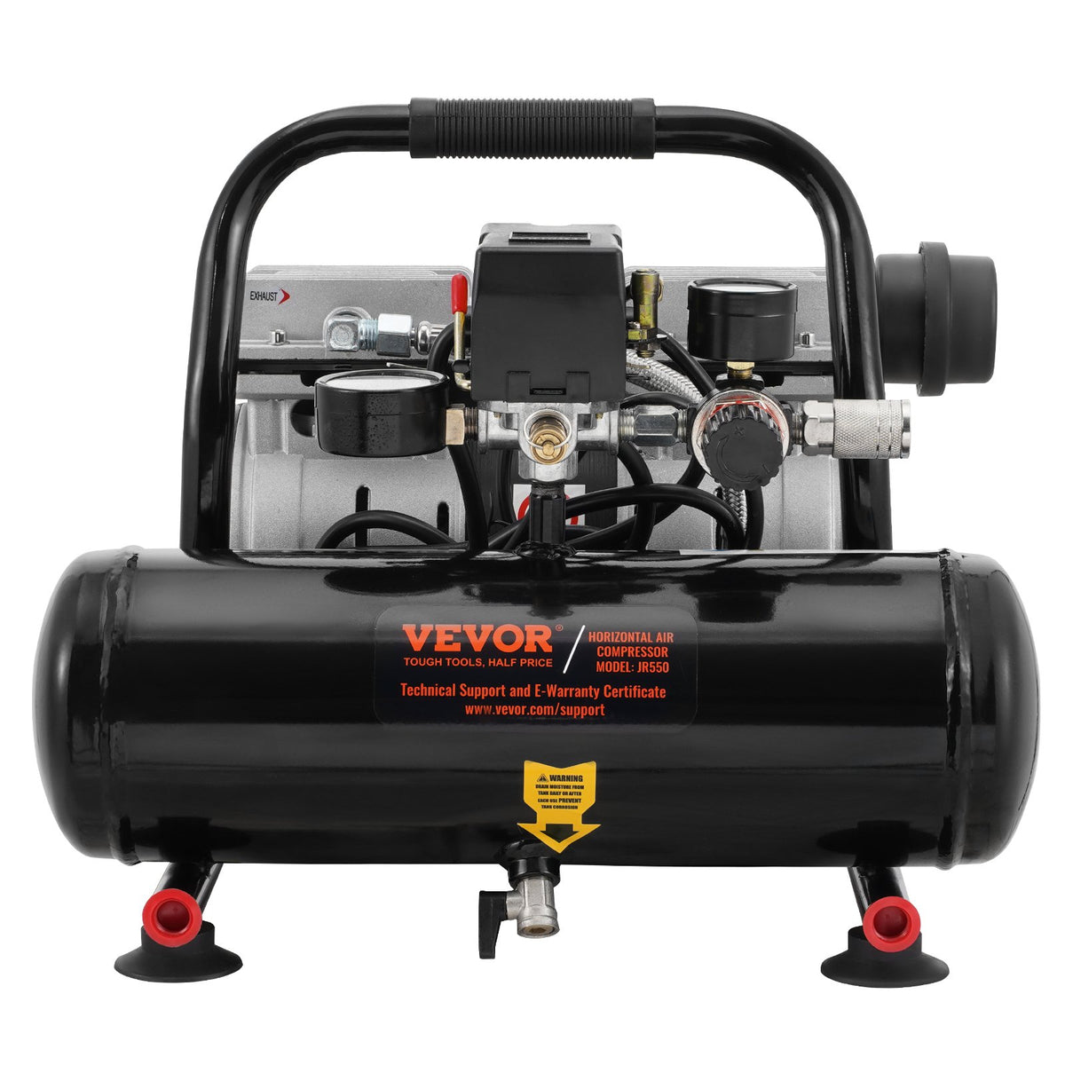 VEVOR Air Compressor Compact Portable Oil Free Compressor 4L 7bar