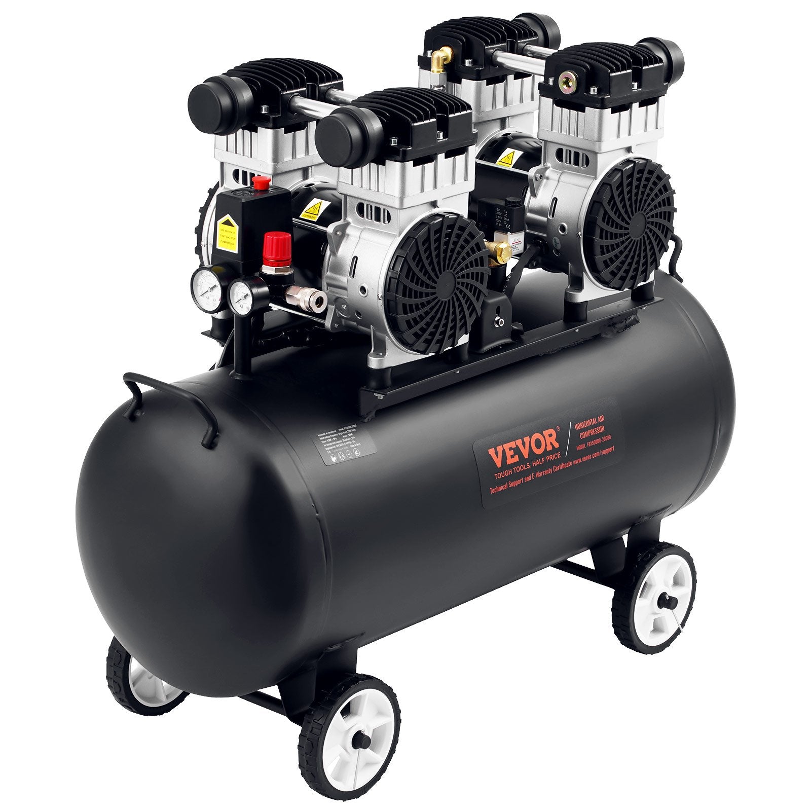 VEVOR Air Compressor Compact Portable Oil Free Compressor 75L 90 PSI