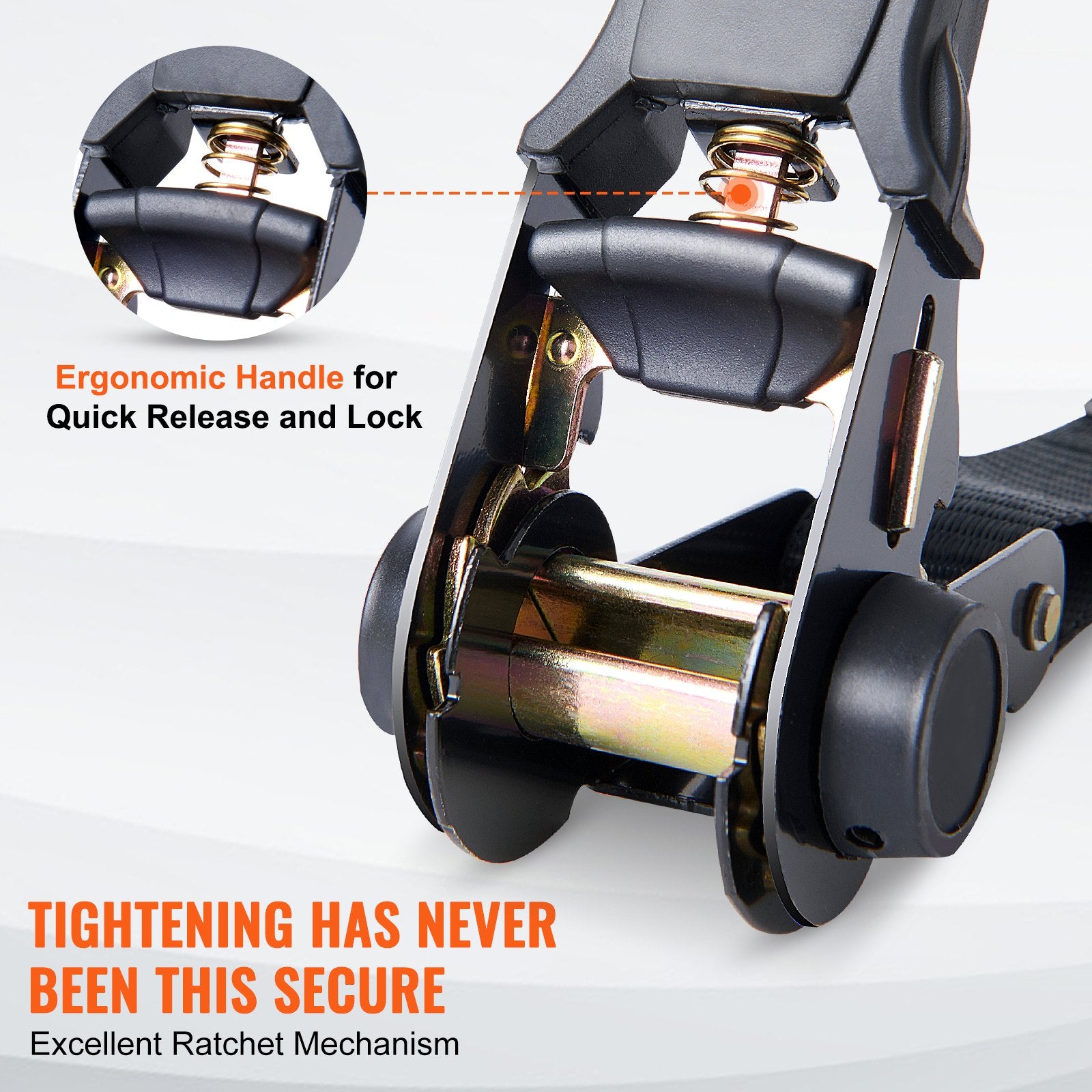 VEVOR 4 Pack Ratchet Tie Down Straps 2200 lbs 1"x15' Heavy Duty for Cargo