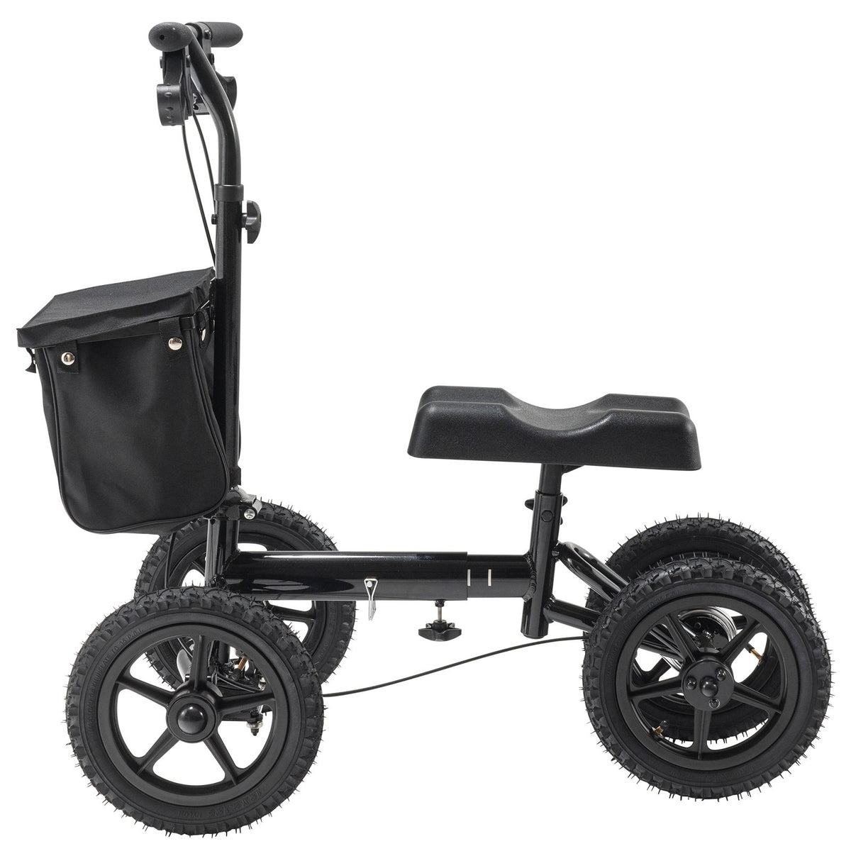 VEVOR Folding Knee Scooter, Aluminum Steerable Knee Walker with Height-Adjustable Handlebar & Knee Pad, 12" All-Terrain Wheels, Dual Brakes, Leg Recovery Scooter for Broken Ankle Foot Injuries, 159KG