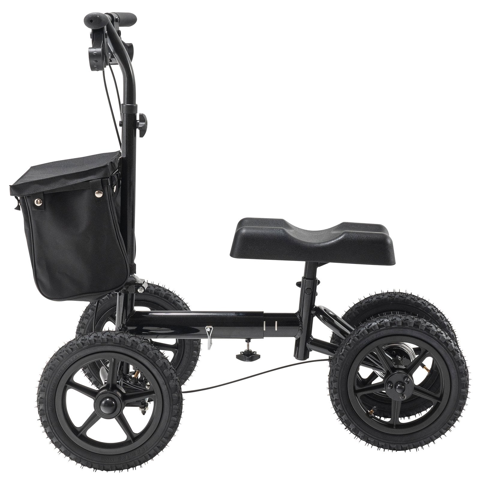 VEVOR Folding Knee Scooter, Aluminum Steerable Knee Walker with Height-Adjustable Handlebar & Knee Pad, 12" All-Terrain Wheels, Dual Brakes, Leg Recovery Scooter for Broken Ankle Foot Injuries, 159KG
