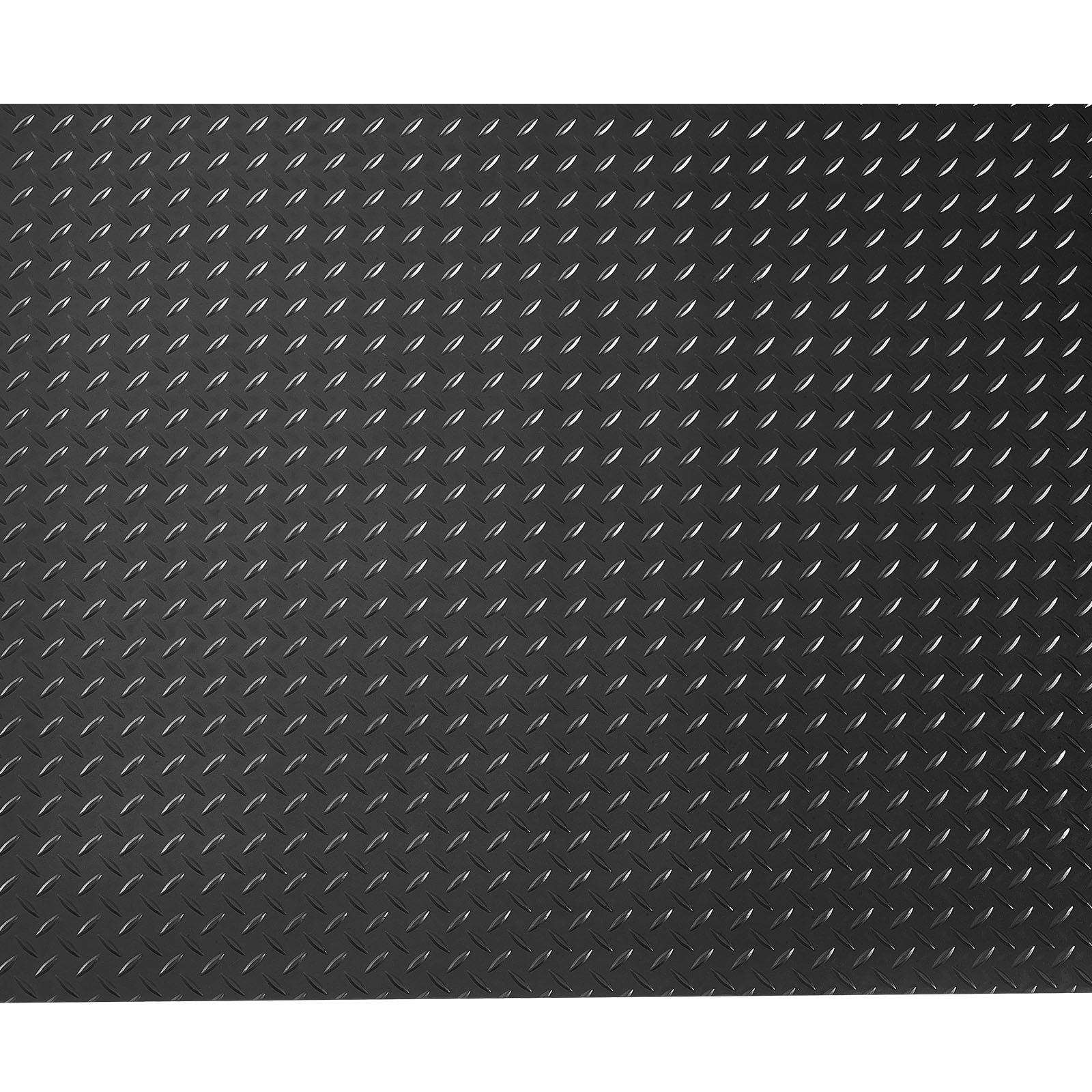 Garage Floor Roll, 1.22 x 7.62 m Garage Flooring Mat, 3 mm Thickened Rubber Diamond Plate Floor Protector Mat, Non-Slip, Wear-resist Waterproof, Easy to Clean for Warehouse, Gyms, Trailer, Black
