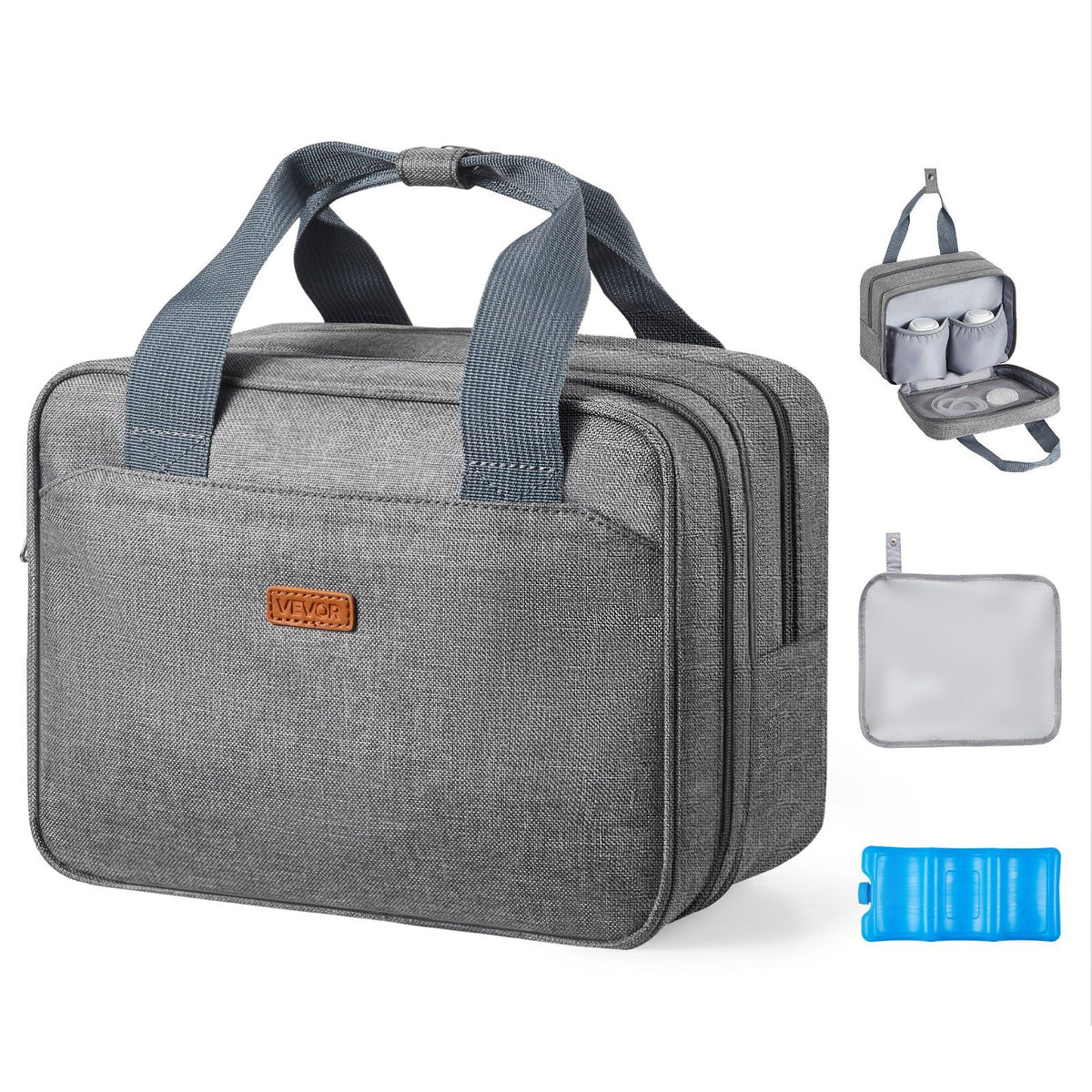 Wearable Breast Pump Bag, Breast Feeding Bag with Ice Pack, Fits for M5/M6, Pumping Accessories &amp; Breastmilk Storage, Portable Pump Carrying Case for Work, Travel &amp; Family Use, Grey