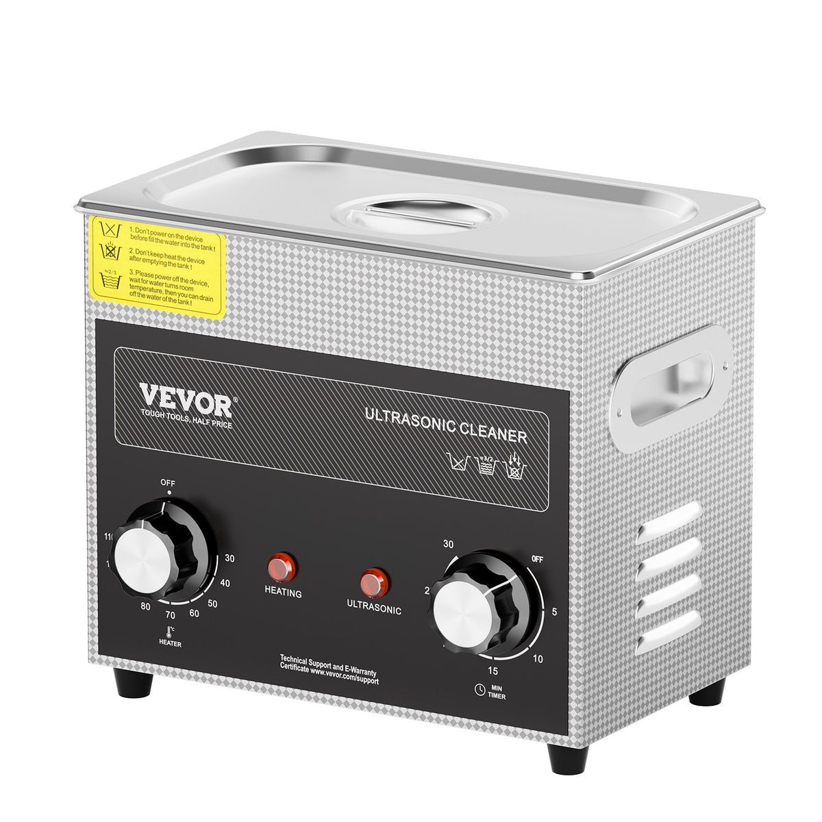 VEVOR 3L Ultrasonic Cleaner with Heater Timer &amp; Basket, Professional Digital Sonic Cavitation Machine, 120W Cleaning Machine for Watch Instruments, Glasses, Coin, Metal Parts, Tool
