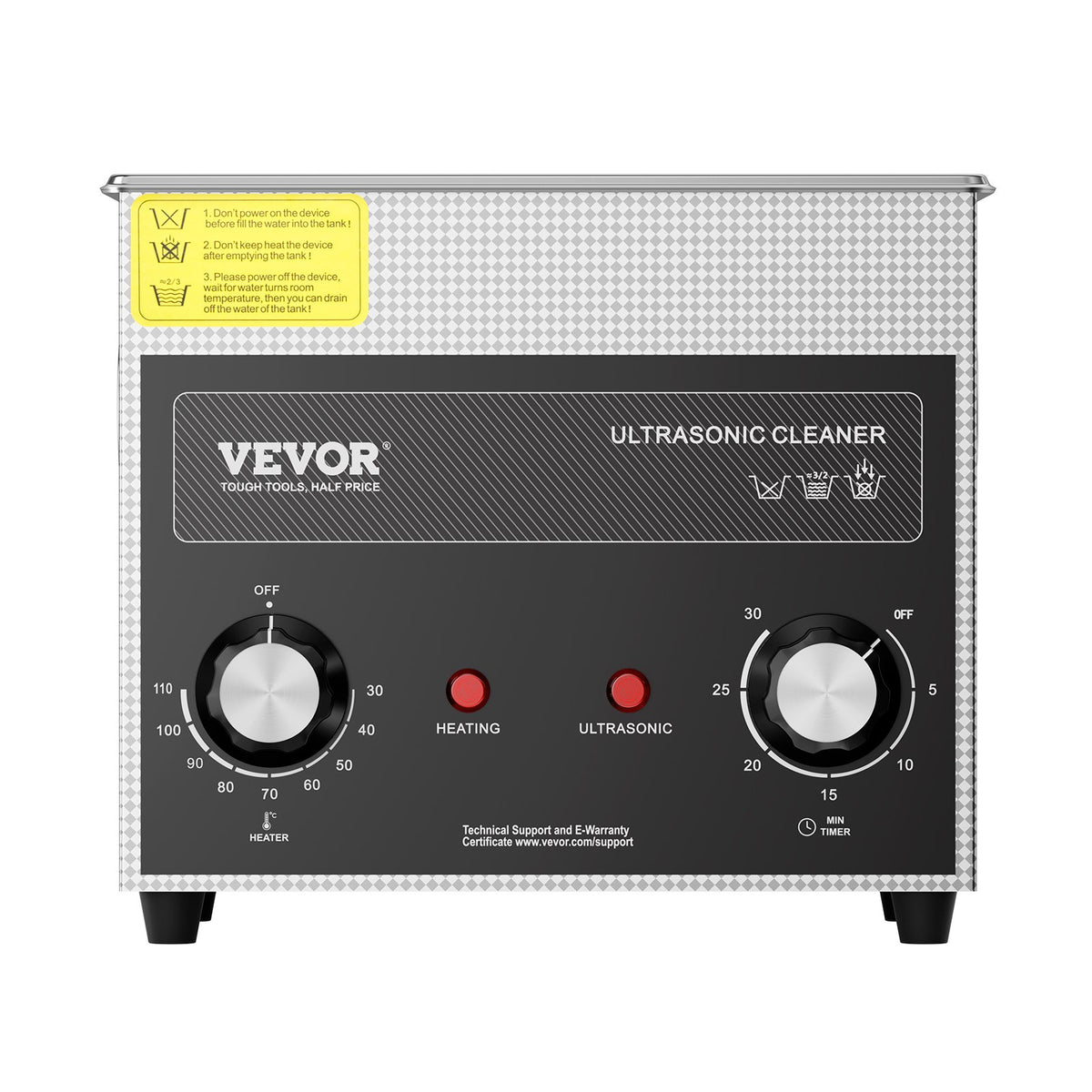 VEVOR 3L Ultrasonic Cleaner with Heater Timer & Basket, Professional Digital Sonic Cavitation Machine, 120W Cleaning Machine for Watch Instruments, Glasses, Coin, Metal Parts, Tool