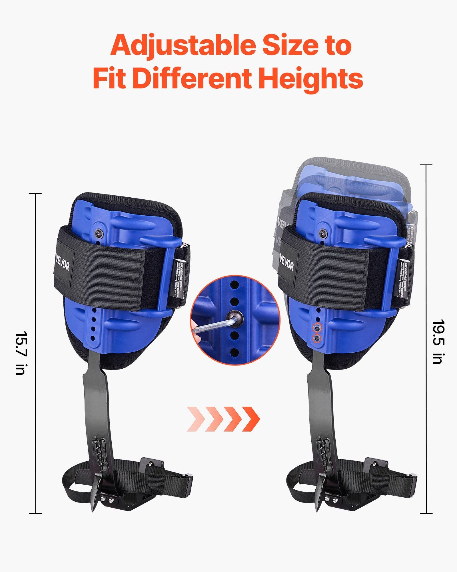 Tree Climbing Spikes Set, Height-Adjustable Tree Climbing Gear with Straps & Harness, 159 kg Load Capacity, Heavy Duty Steel Climb Spurs Arborist Equipment for Fruit Picking Hunting