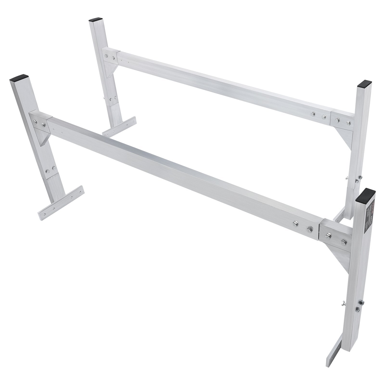 VEVOR Van Roof Ladder Rack, 2 Bars Aluminum Alloy Roof Ladder Racks, 181 kg Capacity Rain-Gutter Van Roof Rack, Adjustable Length 1300-2060 mm, Van Ladder Rack for Van, Cargo, Trailer