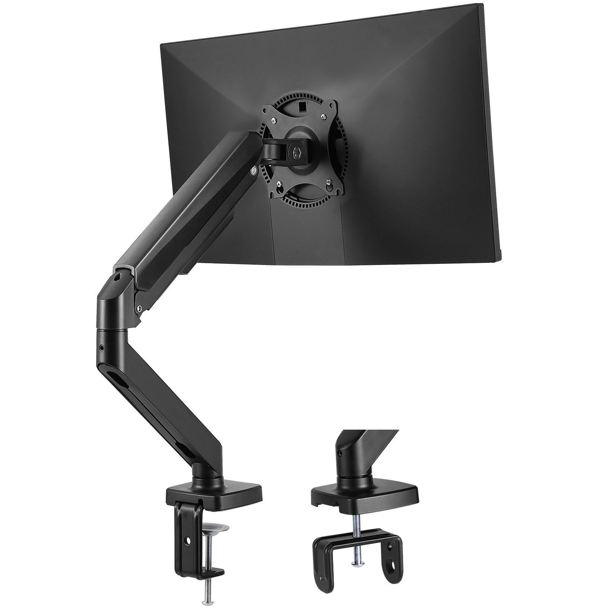 VEVOR Single Monitor Mount, Supports 13"-32", 330-813 mm Screen, Fully Adjustable Gas Spring Monitor Arm, Hold up to 9.1 kg, Computer Monitor Stand Holder with C-Clamp/Grommet Mounting Base, VESA Mount Bracket